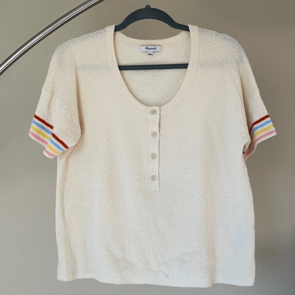 Madewell everyday sweater shirt w/ rainbow sleeves - Picture 4 of 10